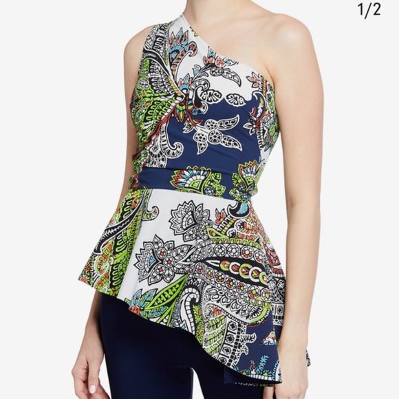 Chiara Boni La Petite Robe Tops - CHIARA BONI LA PETITE ROBE ONE SHOULDER PEPLUM TOP